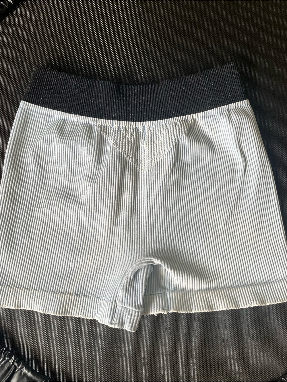 Free People Light Blue Ribbed Boxer Briefs with Black Waistband